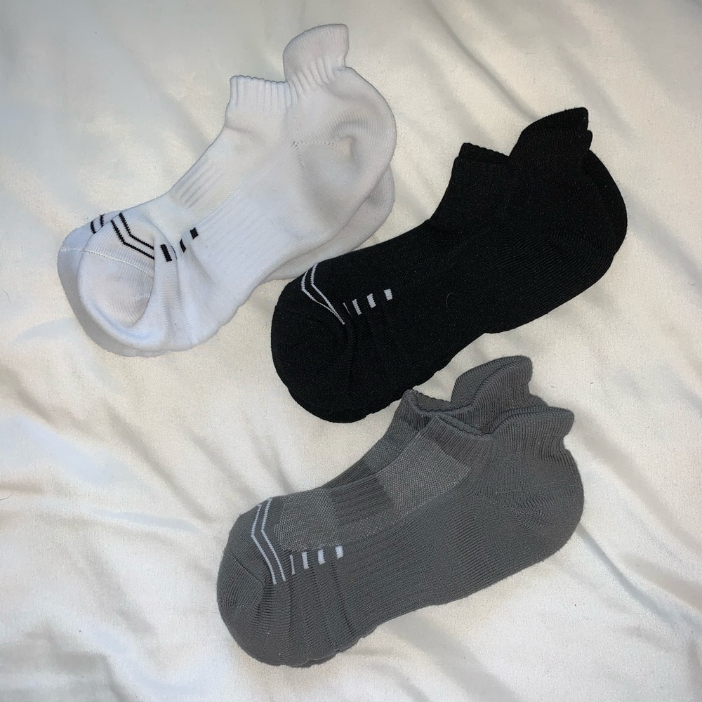 Three pairs of athletic socks